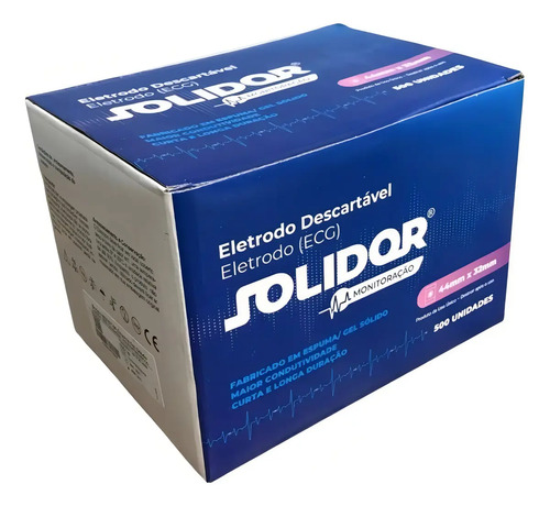Eletrodo descartavel ecg solidor para adulto caixa 500 und g
