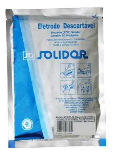 Eletrodo Descartável ECG Solidor para Adulto Caixa 500 Und Gel Condutor