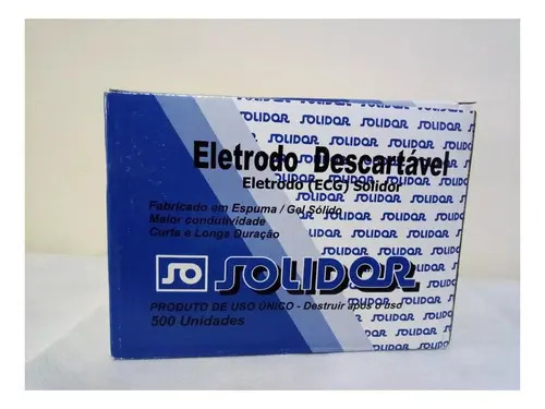 Eletrodo Descartável ECG Solidor para Adulto Caixa 500 Und Gel Condutor