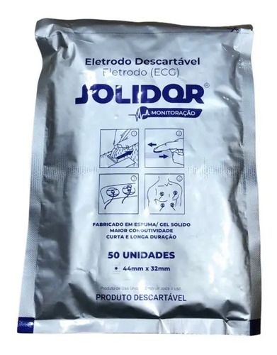 Eletrodo Descartável ECG Solidor para Adulto Caixa 500 Und Gel Condutor