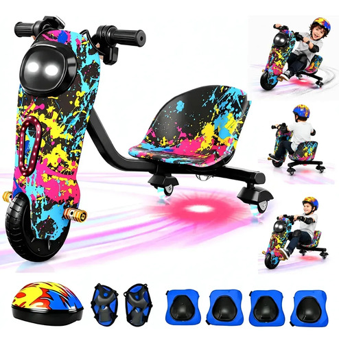 Eliane patinete triciclo infantil drift eletrico led 90kg 25