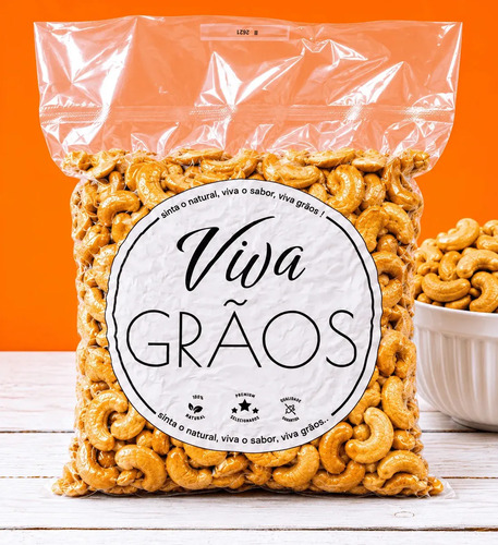 Emporio Viva 1kg castanha caju torrada W1 inteira premium com sal