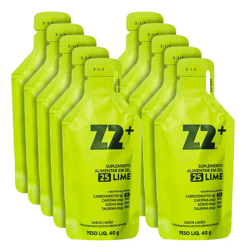 Energy gel z2 lime box 10un sache 40g cafeina