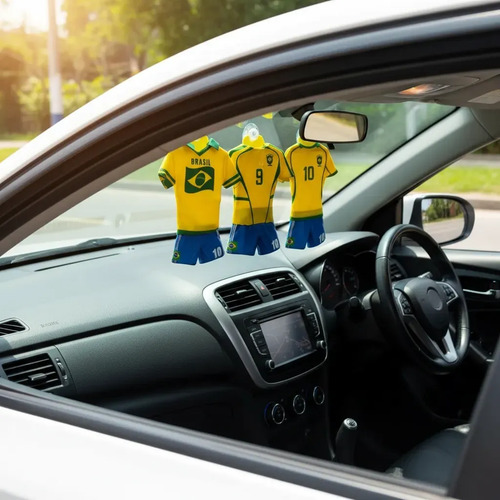Enfeite uniforme brasil torcida copa 2026 para carro ventosa 1