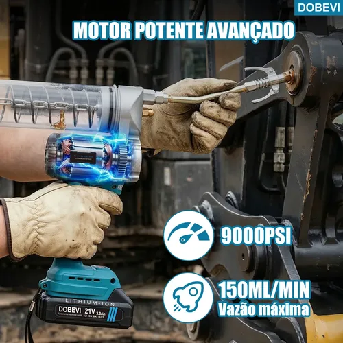 Engraxadeira Pistola 2baterias Com Acoplador De Trava Dobevi