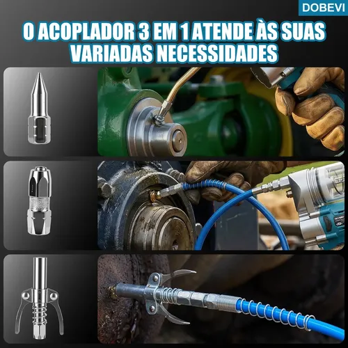 Engraxadeira Pistola 2baterias Com Acoplador De Trava Dobevi