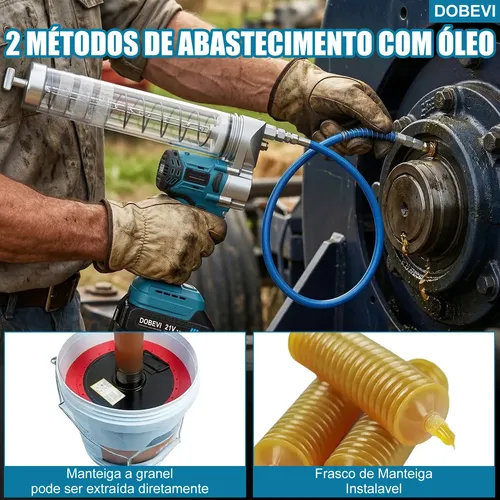 Engraxadeira Pistola 2baterias Com Acoplador De Trava Dobevi