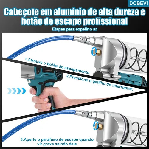 Engraxadeira Pistola 2baterias Com Acoplador De Trava Dobevi