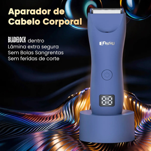 Enssu Aparador De Pelos Corporais Masculino Com Base Cor Azul
