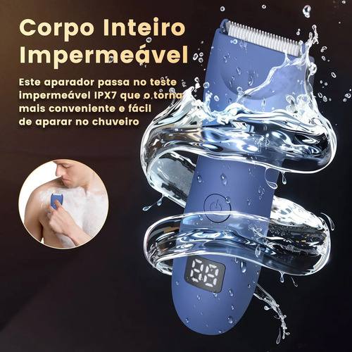 Enssu Aparador De Pelos Corporais Masculino Com Base Cor Azul