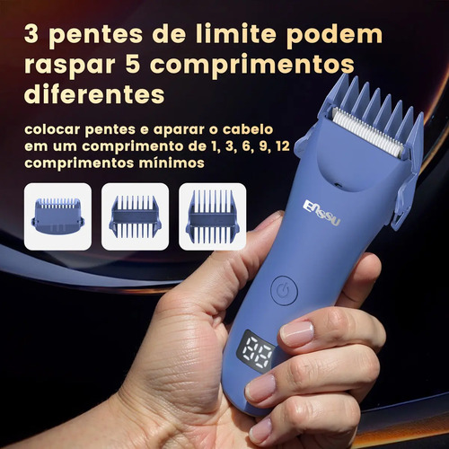 Enssu Aparador De Pelos Corporais Masculino Com Base Cor Azul