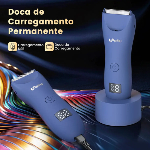 Enssu Aparador De Pelos Corporais Masculino Com Base Cor Azul