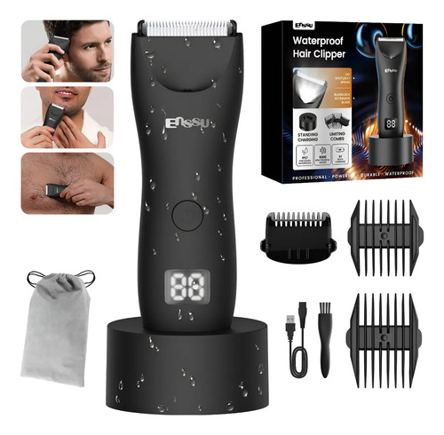 Enssu aparador de pelos corporais masculino com base cor pre