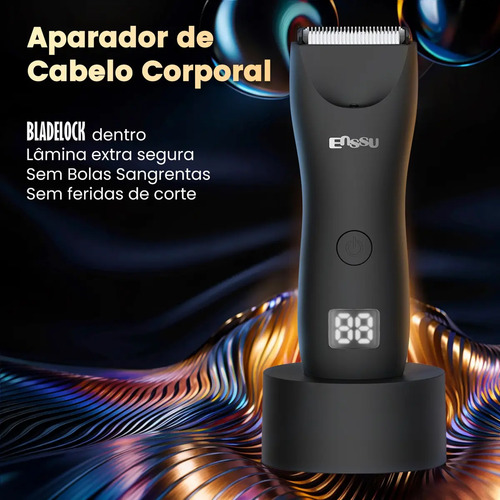Enssu Aparador De Pelos Corporais Masculino Com Base Cor Preto