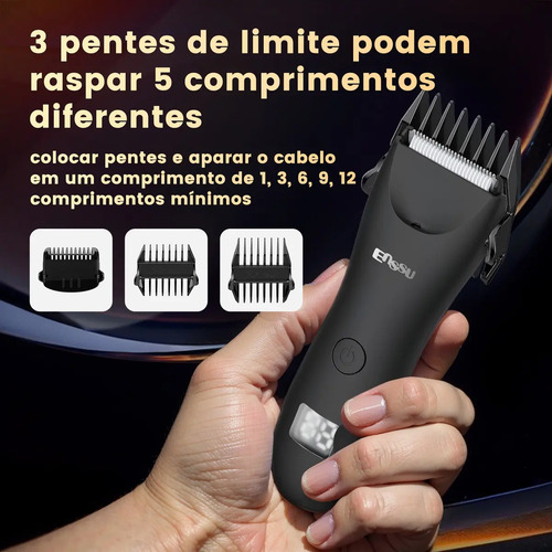 Enssu Aparador De Pelos Corporais Masculino Com Base Cor Preto
