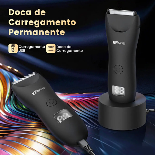 Enssu Aparador De Pelos Corporais Masculino Com Base Cor Preto