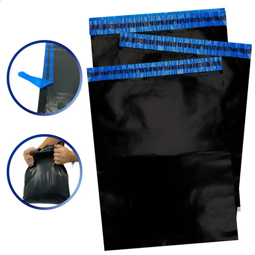 Envelope de seguranca inviolavel preto 40x50cm lacre hot mel