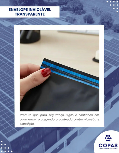 Envelope de Segurança Inviolável Preto 40x50cm Lacre Hot-Melt 1000 Un