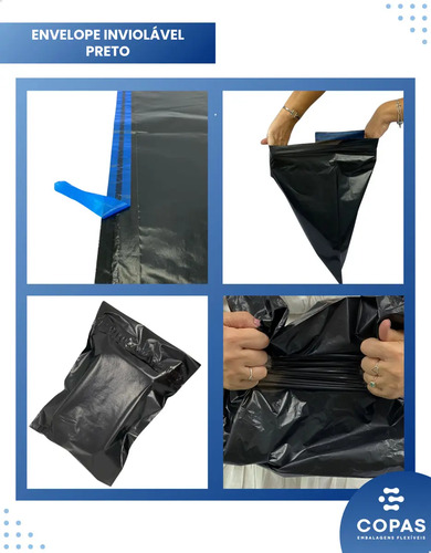 Envelope de Segurança Inviolável Preto 40x50cm Lacre Hot-Melt 1000 Un