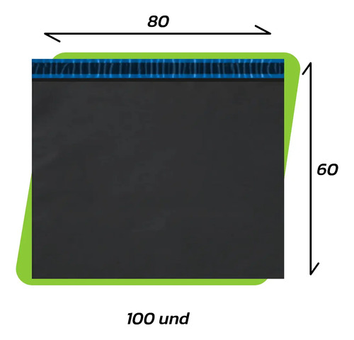 Envelope de seguranca preto 80x60 eco 100 unidades