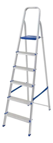 Escada aluminio 6 degraus reforcada tesoura 5104 mor