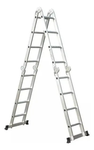 Escada Articulada 16 Degraus 4x4 Garden Life Aluminum Cor Cinza