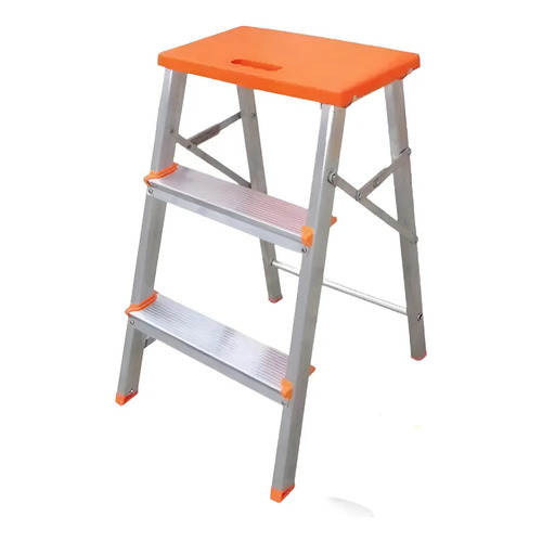 Escada banqueta de aluminio com 3 degraus botafogo lar lazer 1