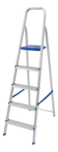 Escada c 5 degraus de aluminio 100 tesoura resistente mor