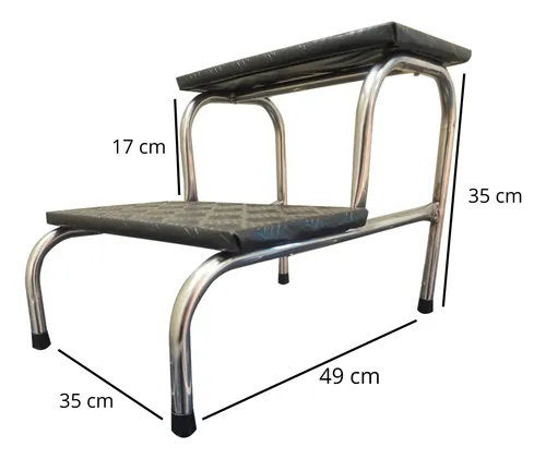 Escada Clínica De 2 Degraus Inox Antiderrapante Frete Grátis