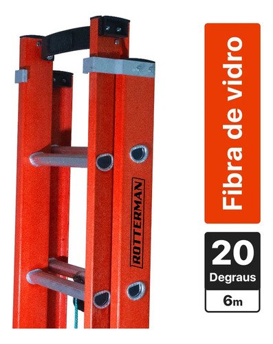 Escada De Fibra De Vidro Extensível 3,60 X 6 M - Rotterman