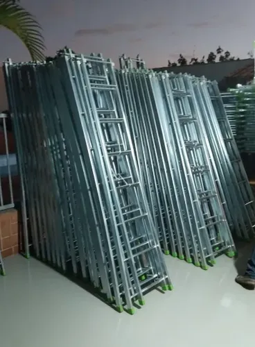 Escada Extensiva 7 Degraus Reforçada Ferro Galvanizado