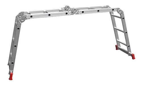 Escada Multifuncional Alumínio Extensível 4x3 Botafogo ESC0292 3.35m 12 Degraus Cor Prateado