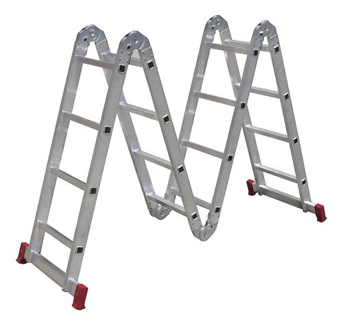 Escada multifuncional de aluminio 4x4 com 16 degraus dobrave
