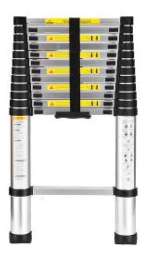 Escada telescopica extensiva aco inoxidavel 13 degraus 380m