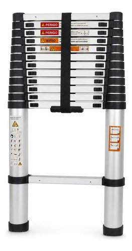 Escada telescopica extensiva de aluminio 13 degraus 38m cor