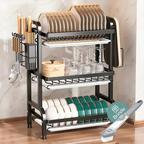 Escorredor de louca bancada secador organizador aco inox por