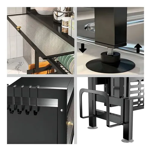 Escorredor Louca Suspenso Preto 65 Cm Em Aço Carbono