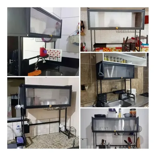 Escorredor Louca Suspenso Preto 65 Cm Em Aço Carbono
