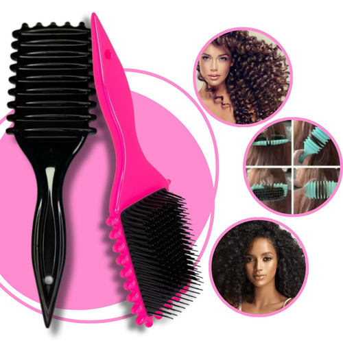 Escova gringa fitagem raquete cabelo cacheado definidora mod