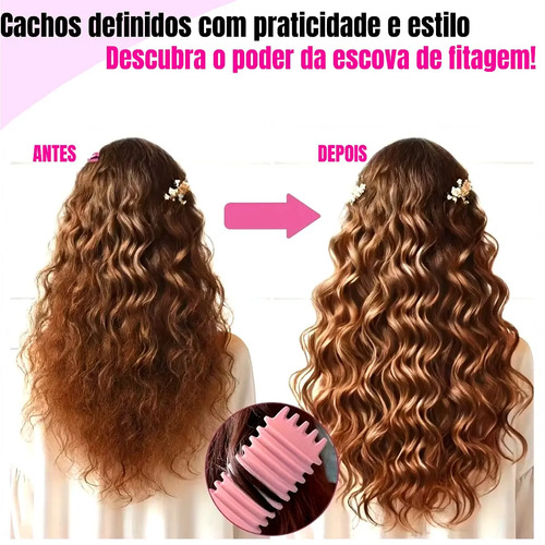Escova Gringa Fitagem Raquete Cabelo Cacheado Definidora Modeladora Cacho Profissional Mariazinha