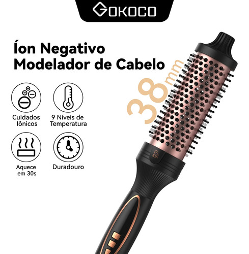 Escova Modeladora Ar Quente Com Íons Negativos Gokoco Gd037