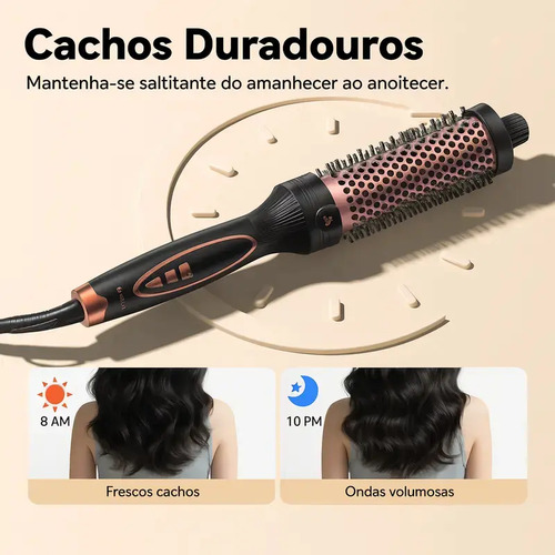 Escova Modeladora De Ions Negativosde 38mm/9 Ajustes De Temperatura,liso Oucacheado,secagem Rápida,tecnologia Deaquecimento Ptc/ntc Tecnologia,cuidado Capilar Com Íons Negativos,cachos Duradouros