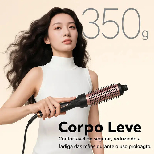 Escova Modeladora De Ions Negativosde 38mm/9 Ajustes De Temperatura,liso Oucacheado,secagem Rápida,tecnologia Deaquecimento Ptc/ntc Tecnologia,cuidado Capilar Com Íons Negativos,cachos Duradouros