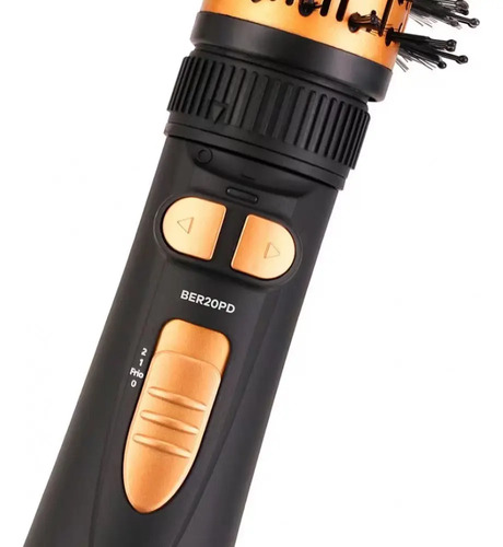 Escova Modeladora Rotativa Britânia Ber20pd 3 Temperaturas Cor Preto e Dourado