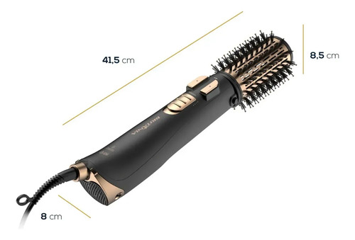 Escova rotativa ber21pd biv preto e dourado biv