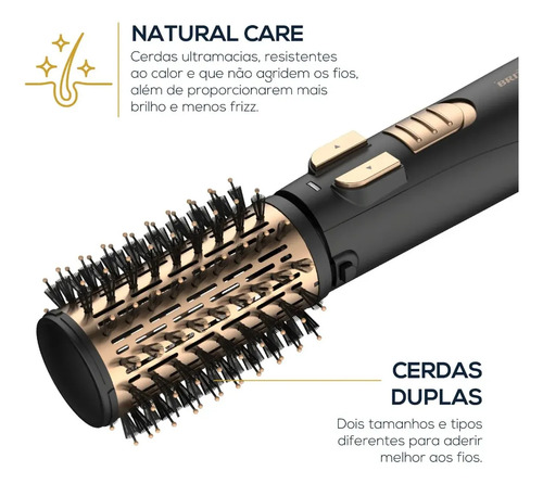 Escova Rotativa Ber21pd Biv Preto E Dourado Biv