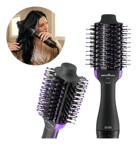 Escova secadora britania bes35 nanoceramica 1300w bivolt ali