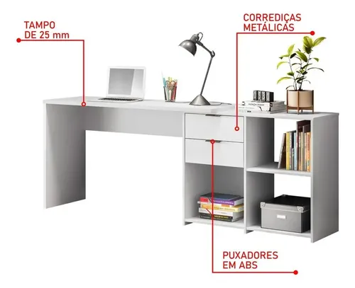 Escrivaninha 2 Gavetas Nt2060 Notável