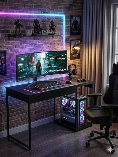 Escrivaninha Gamer Mesa Para Computador Com Suporte Para Cpu