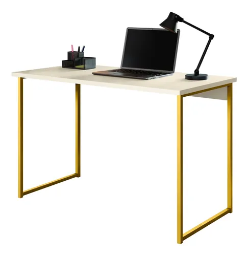 Escrivaninha Industrial 110cm Mesa Estudo Aparador Pés Aço